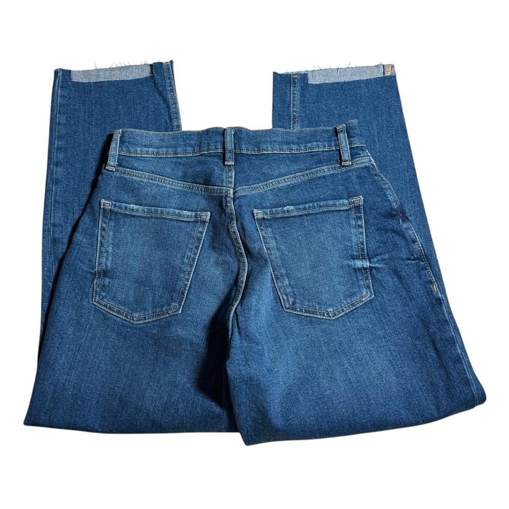 NWT Old Navy Extra High Rise Curvy Straight Leg Raw Edge Distressed Jeans - Picture 7 of 10
